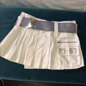 Celyne B. White Mini skirt with front pocket